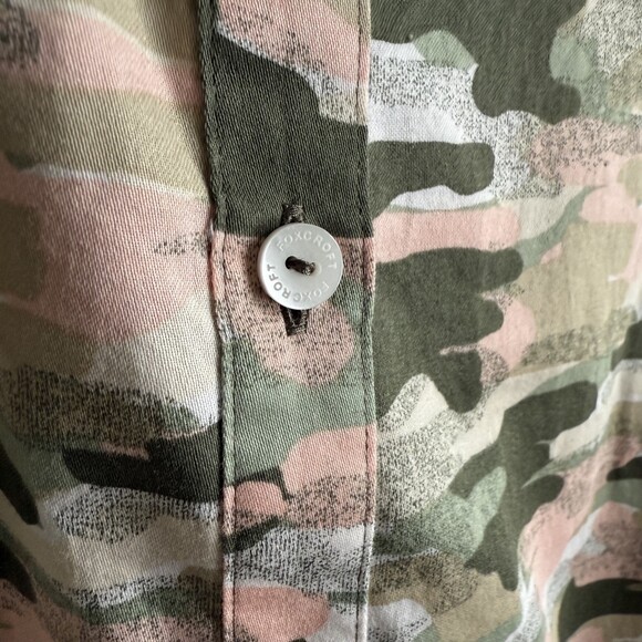 Foxcroft Heritage Non Iron Fitted Button Down Shirt Size 14 Neutral Camo - Picture 8 of 11